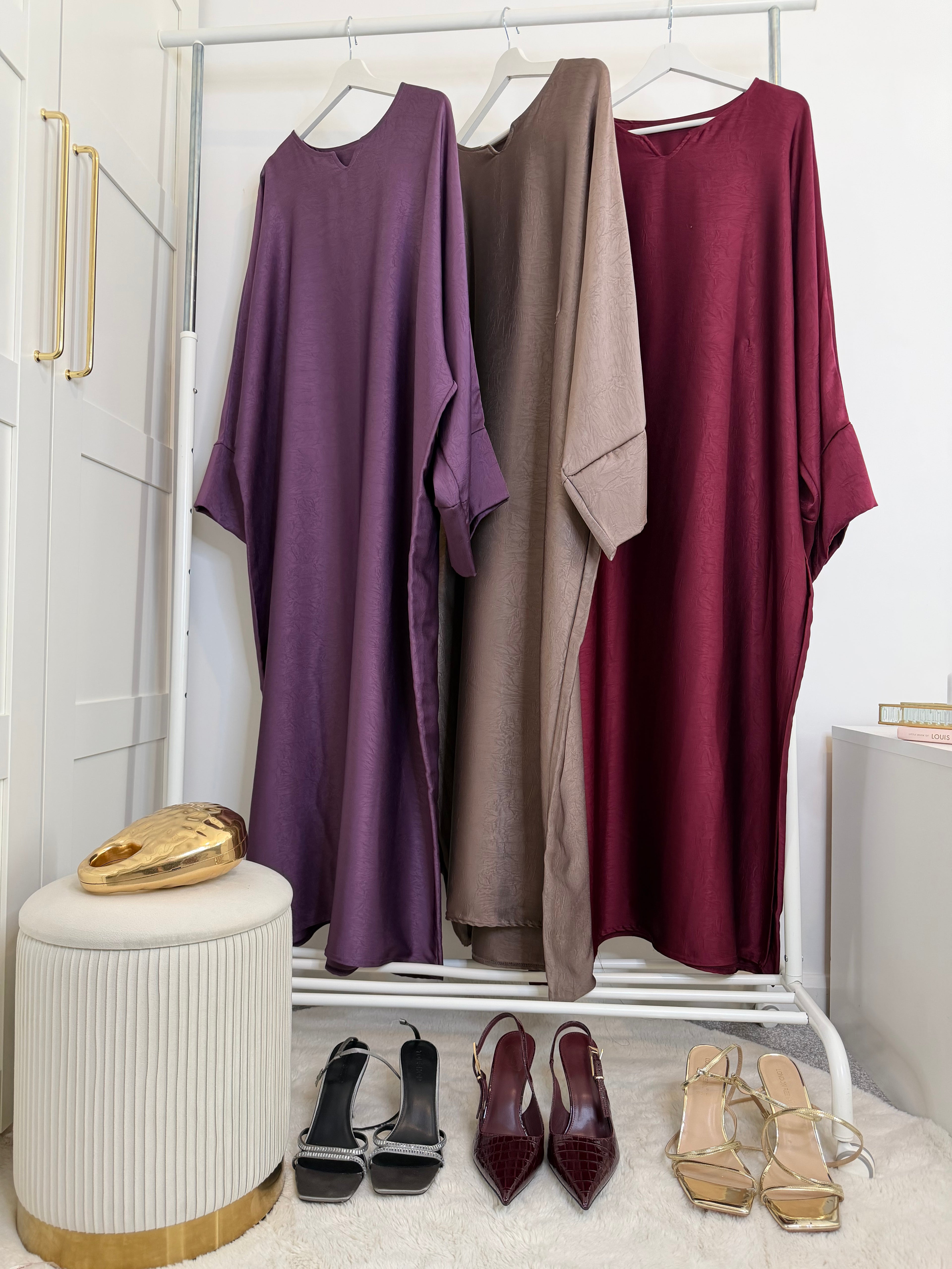 Satin Silk crinkle kaftan